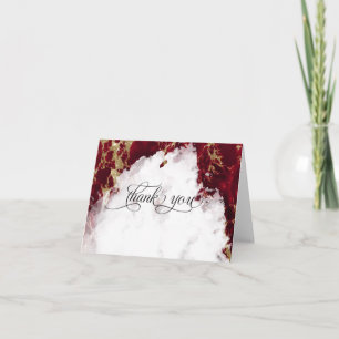 Carte De Remerciements Géode aquarelle Grenat Rouge Rubis BarefootBride™