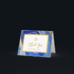 Carte De Remerciements Géode bleu et or| Bat mitzvah ou Bar Mitzvah<br><div class="desc">Ces belles cartes de remerciement de Bar Mitzvah ou Bat mitzvah présentent un look arrière - plan de géode peint,  avec différentes nuances de bleu et de faux or accents et cadre. La typographie moderne branchée de faux script d'or et une étoile de David correspondant apparaissent également.</div>