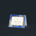Carte De Remerciements Géode bleu et or| Bat mitzvah ou Bar Mitzvah<br><div class="desc">Ces belles cartes de remerciement de Bar Mitzvah ou Bat mitzvah présentent un look arrière - plan de géode peint,  avec différentes nuances de bleu et de faux or accents et cadre. La typographie moderne branchée de faux script d'or et une étoile de David correspondant apparaissent également.</div>