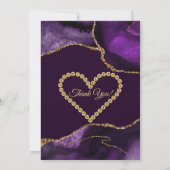 Carte De Remerciements Géode d'agate dorée violette Anniversaire (Dos)