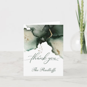 Carte De Remerciements Géographie d'aquarelle personnalisée Gold et Sage 