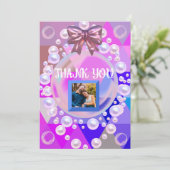 Carte De Remerciements Géométrique Abstrait Violet Perle Moderne Bohème C (Debout devant)