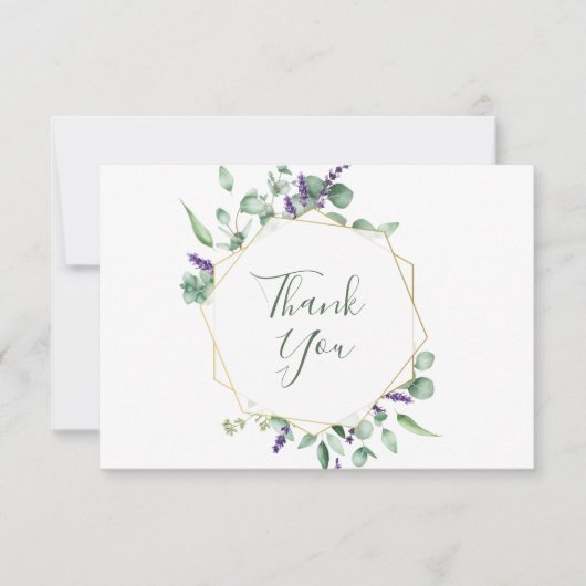 Carte de remerciements géométrique moderne Eucalyp (Devant)