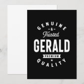 Carte De Remerciements Gerald Nom personnalisé Anniversaire (Devant / Derrière)