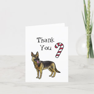 Carte De Remerciements German Shepherd Christmas Thank You
