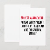 Carte De Remerciements Gestion de projet Où chaque projet commence par (Devant / Derrière)