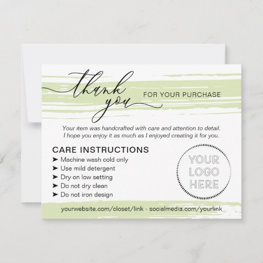 Carte De Remerciements Gestion des instructions d'affaires écologiques en (Devant)