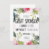 Carte De Remerciements Gestionnaire de commandites (Devant / Derrière)