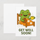 Carte De Remerciements Get Well Soon Card - Sick Frog (Devant / Derrière)