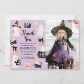 Carte De Remerciements Ghost mignonne Halloween Fille Anniversaire Photo (Devant)