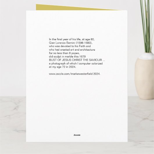 Carte De Remerciements Gian Lorenzo Bernini Bust of Christ 1679 (Dos)