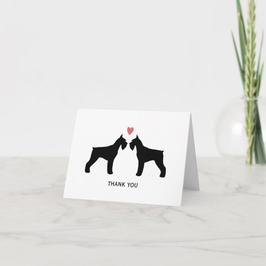 Carte De Remerciements Giant Schnauzers Wedding Thank You (Devant)