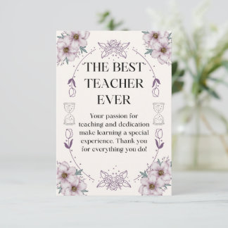 Carte De Remerciements gift card for a teacher.