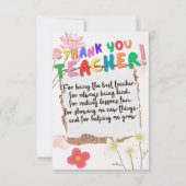 Carte De Remerciements Gift card for teachers (Dos)