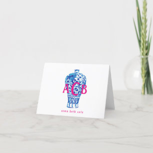 Carte De Remerciements Ginger Jar Monogramme stationnaire
