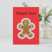 Carte De Remerciements Gingerbread Man Making The Angel In The Snow (Debout devant)