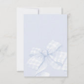 Carte De Remerciements Gingham Blue Bow Baby Shower Thank You Card (Dos)