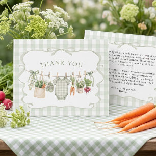 Carte De Remerciements Gingham Fête de Naissance Bébé de la Région