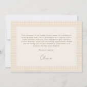 Carte De Remerciements Gingham Love is Brewing Coffee Bridal Shower (Dos)