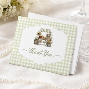 Carte De Remerciements Gingham personnalisé Elle est fraîche sur le march