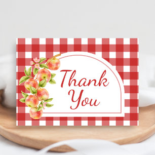 Carte De Remerciements Gingham Pomme de Nos Yeux Baby Shower
