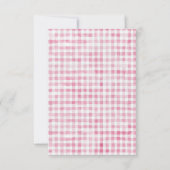 Carte De Remerciements Gingham Rose Moderne Fraîchement Arr contention du (Dos)