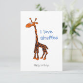 Carte De Remerciements Giraffe (Debout devant)