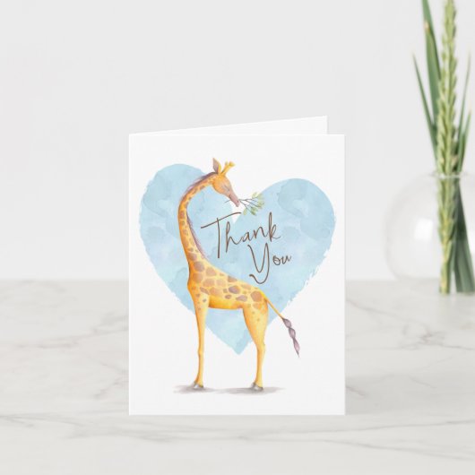 Carte De Remerciements Giraffe Heart Thank You Card (Devant)