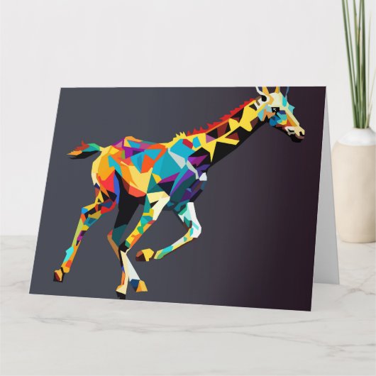 Carte De Remerciements Giraffe pop art (Devant)