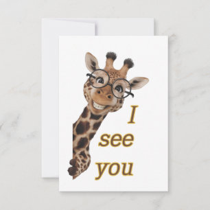 Carte De Remerciements Giraffe.Text.Je vous vois