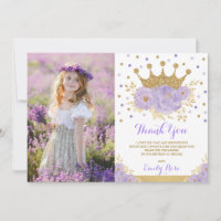 Girl Purple Gold Princess Crown Photo Anniversaire