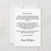 Carte De Remerciements Girl Silhouette Mini Coeurs Graduation (Dos)