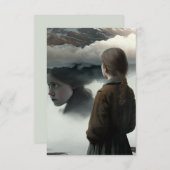 Carte De Remerciements Girl with clouds (Devant / Derrière)