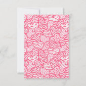 Carte De Remerciements Girly Blush Rose mignon Animal Imprimer Coeurs Nom (Dos)