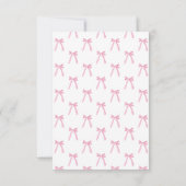 Carte De Remerciements Girly Pink Bow Hand drawn Coquette baby shower  (Dos)