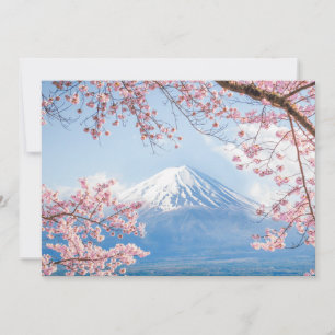 Carte De Remerciements Glace et neige   Cherry Blossoms Mt. Fuji Japon