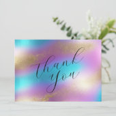 Carte De Remerciements Glam arc-en-ciel Iridescendant (Debout devant)