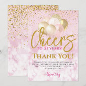 Carte De Remerciements Glam Bravo à 21 ans 21e anniversaire (Devant / Derrière)