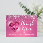 Carte De Remerciements Glam Girly Coeur Bourgogne (Debout devant)