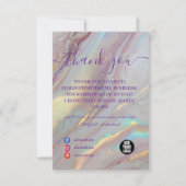 Carte De Remerciements Glam Iridescent Luxury Style (Devant)
