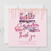 Carte De Remerciements Glam Makeup Girl Anniversaire (Devant)