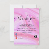 Carte De Remerciements Glam Sparkle rose holographique (Devant)