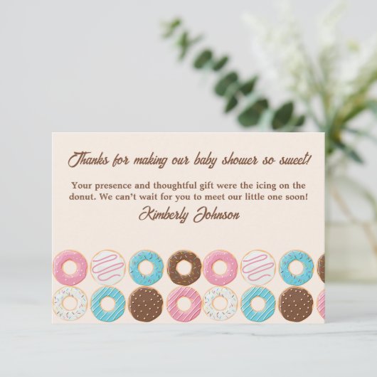 Carte De Remerciements Glazed & Growing Donut (Debout devant)