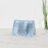 Carte De Remerciements Glitterie Léger Bleu Foil Douce 16 (Dos)