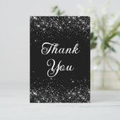 Carte De Remerciements Glittery Black 40e anniversaire (Debout devant)