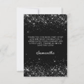 Carte De Remerciements Glittery Black 40e anniversaire (Dos)