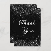 Carte De Remerciements Glittery Black 40e anniversaire (Devant / Derrière)