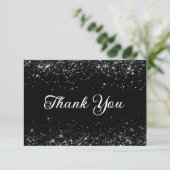 Carte De Remerciements Glittery Black 50e anniversaire (Debout devant)