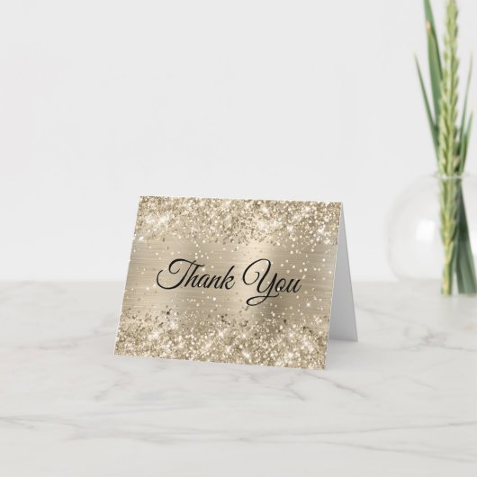 Carte De Remerciements Glittery Champagne Foil 30e anniversaire (Devant)