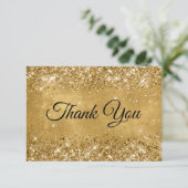 Carte De Remerciements Glittery Gold 50e anniversaire (Debout devant)